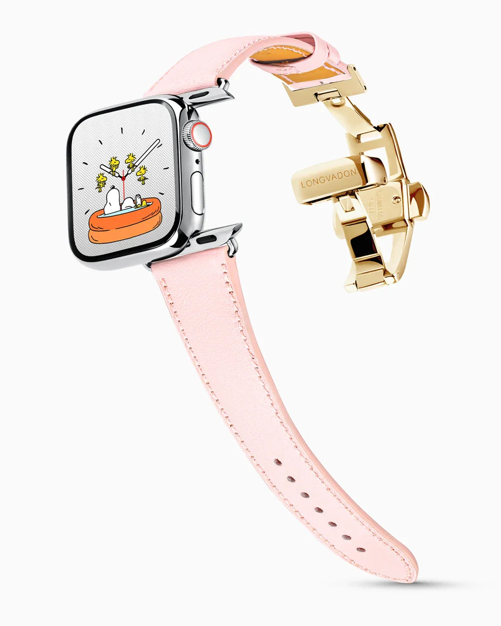 Swift Series luxury Apple Watch leather band on a Series 9 Apple Watch