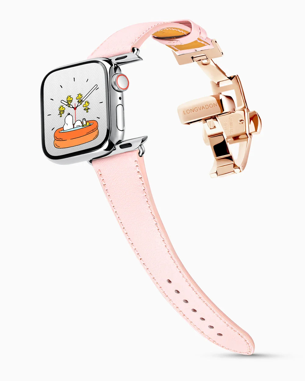 Swift Series luxury Apple Watch leather band on a Series 9 Apple Watch