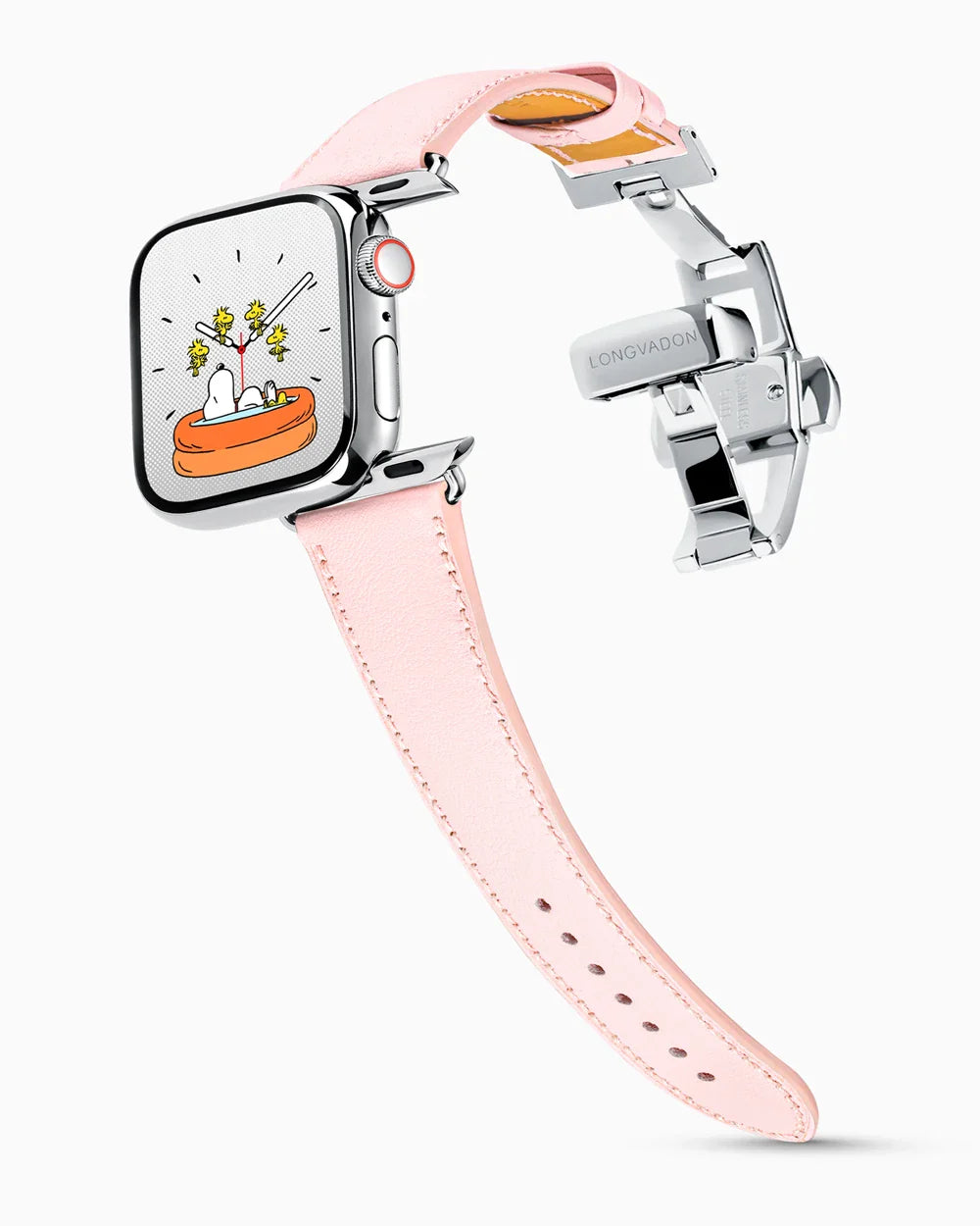 Swift Series luxury Apple Watch leather band on a Series 9 Apple Watch