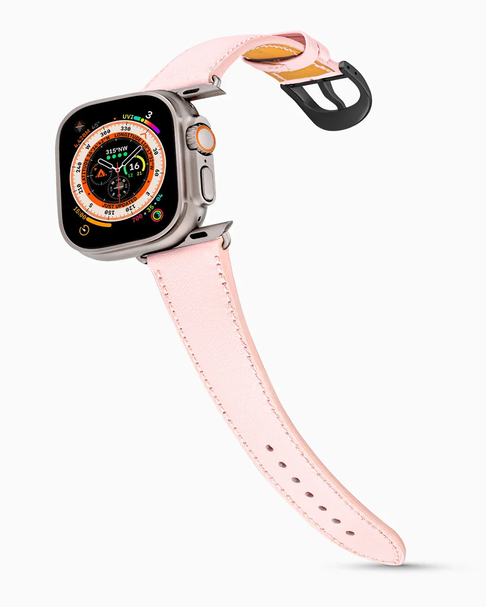 Swift Series luxury Apple Watch leather band on an Apple Watch Ultra