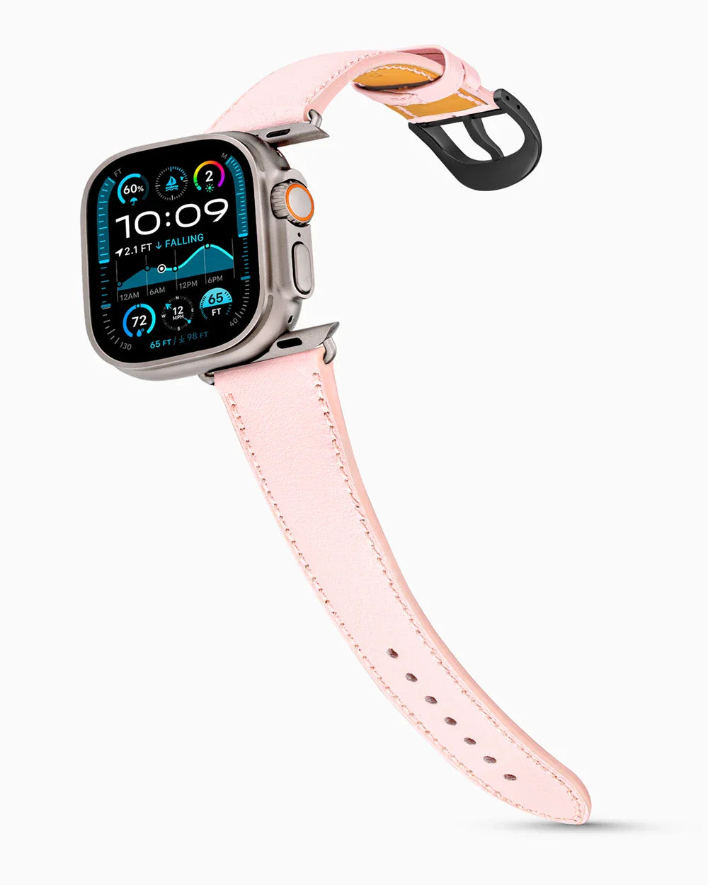Swift Series luxury Apple Watch leather band on an Apple Watch Ultra