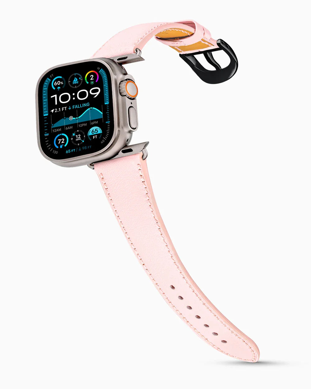 Swift Series luxury Apple Watch leather band on an Apple Watch Ultra