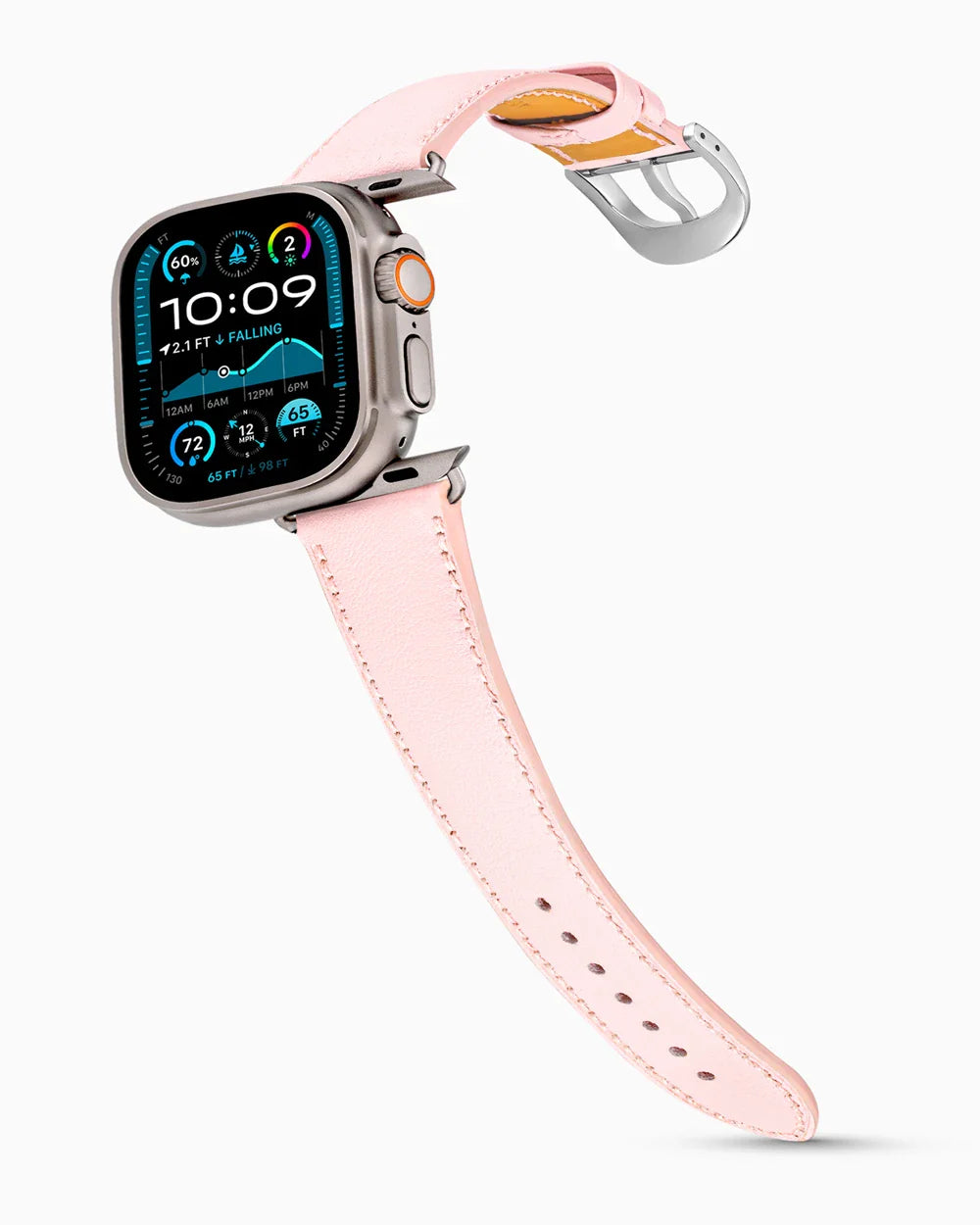 Swift Series luxury Apple Watch leather band on an Apple Watch Ultra