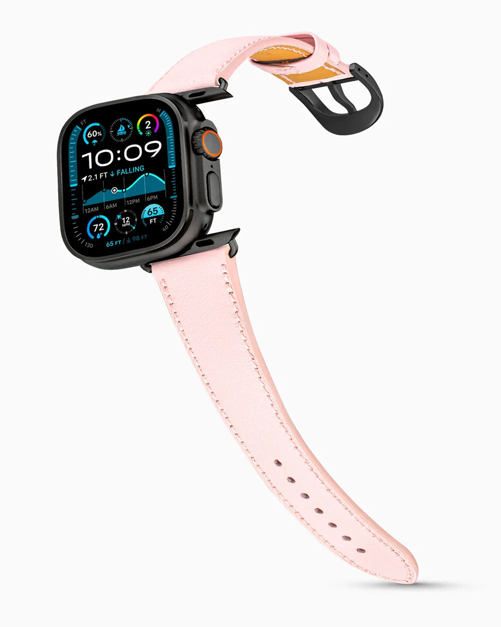 Swift Series luxury Apple Watch leather band on an Apple Watch Ultra