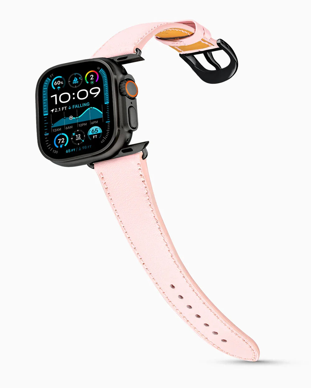 Swift Series luxury Apple Watch leather band on an Apple Watch Ultra