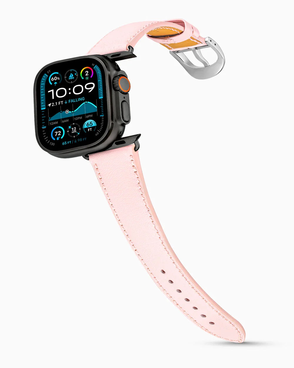 Swift Series luxury Apple Watch leather band on an Apple Watch Ultra