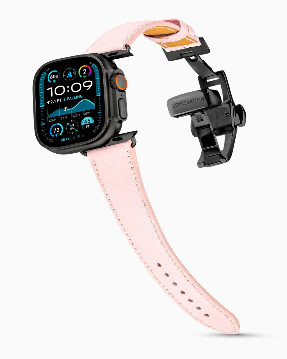 Swift Series luxury Apple Watch leather band on an Apple Watch Ultra