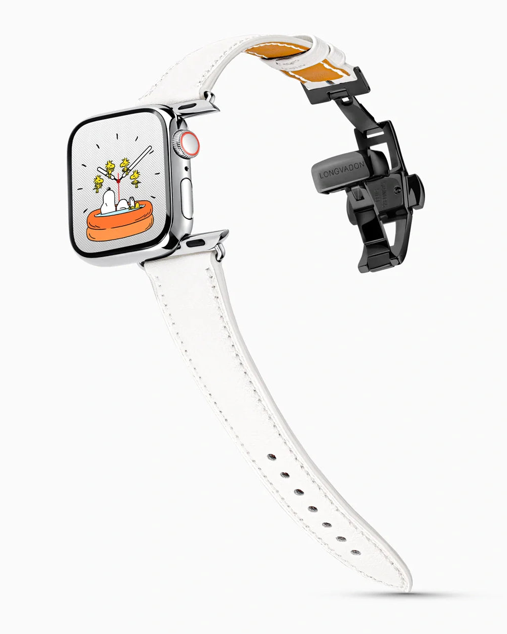 Swift Series luxury Apple Watch leather band on a Series 9 Apple Watch