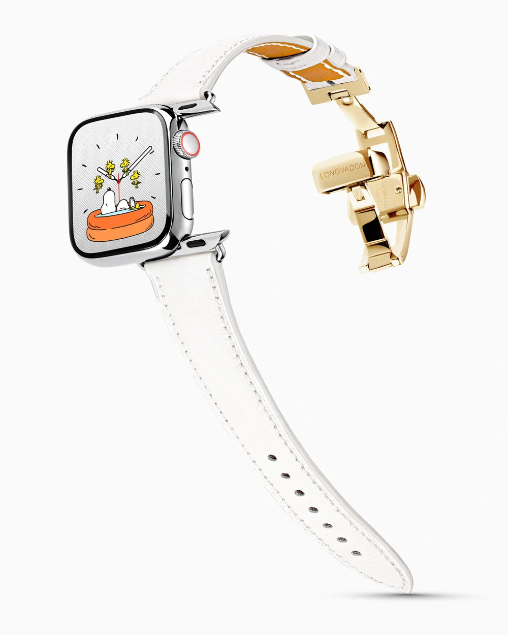 Swift Series luxury Apple Watch leather band on a Series 9 Apple Watch