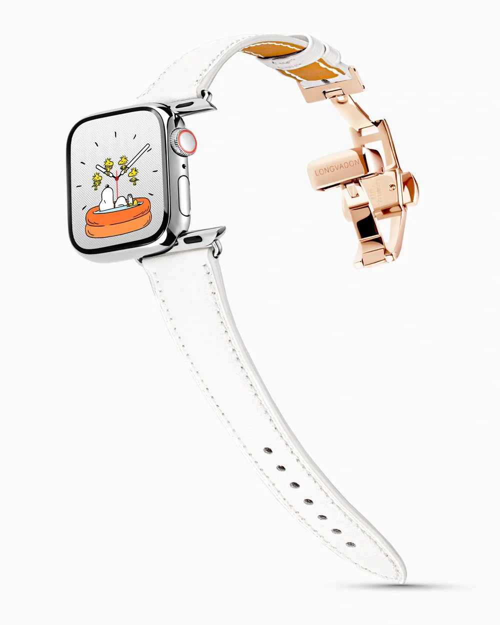 Swift Series luxury Apple Watch leather band on a Series 9 Apple Watch