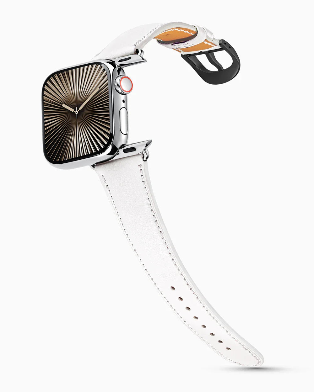 Swift Series luxury Apple Watch leather band on a Series 10 Apple Watch