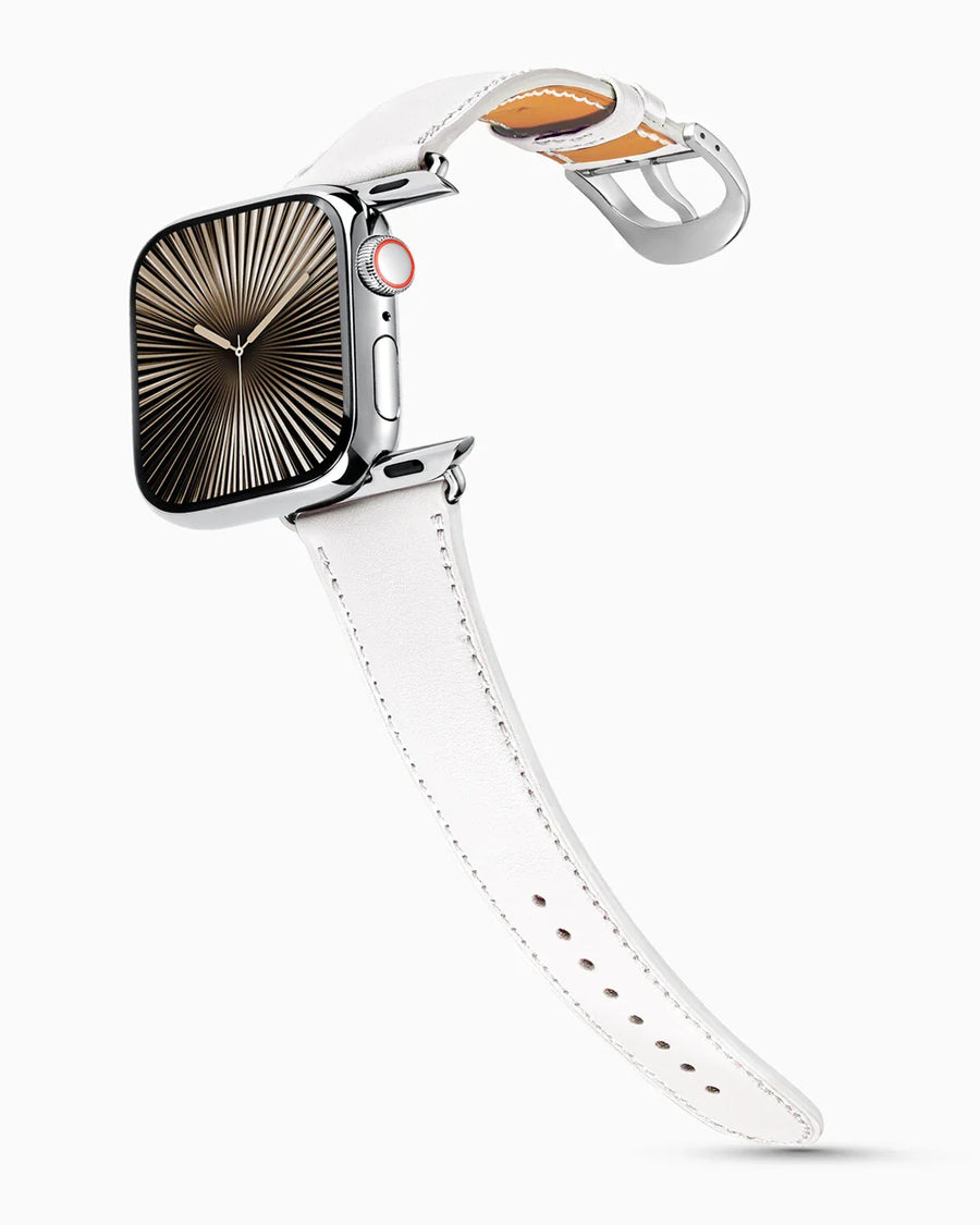 Swift Series luxury Apple Watch leather band on a Series 10 Apple Watch