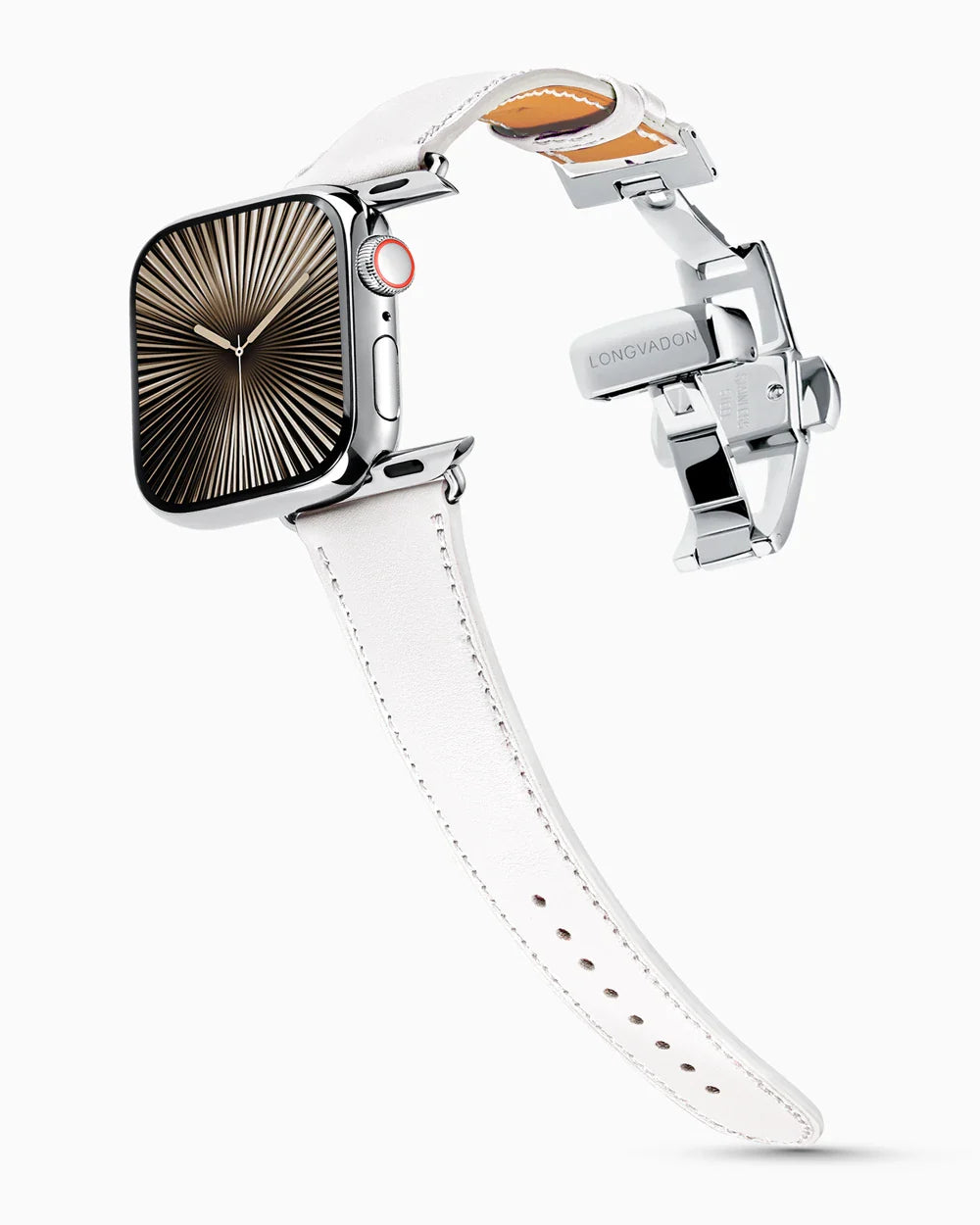 Swift Series luxury Apple Watch leather band on a Series 10 Apple Watch