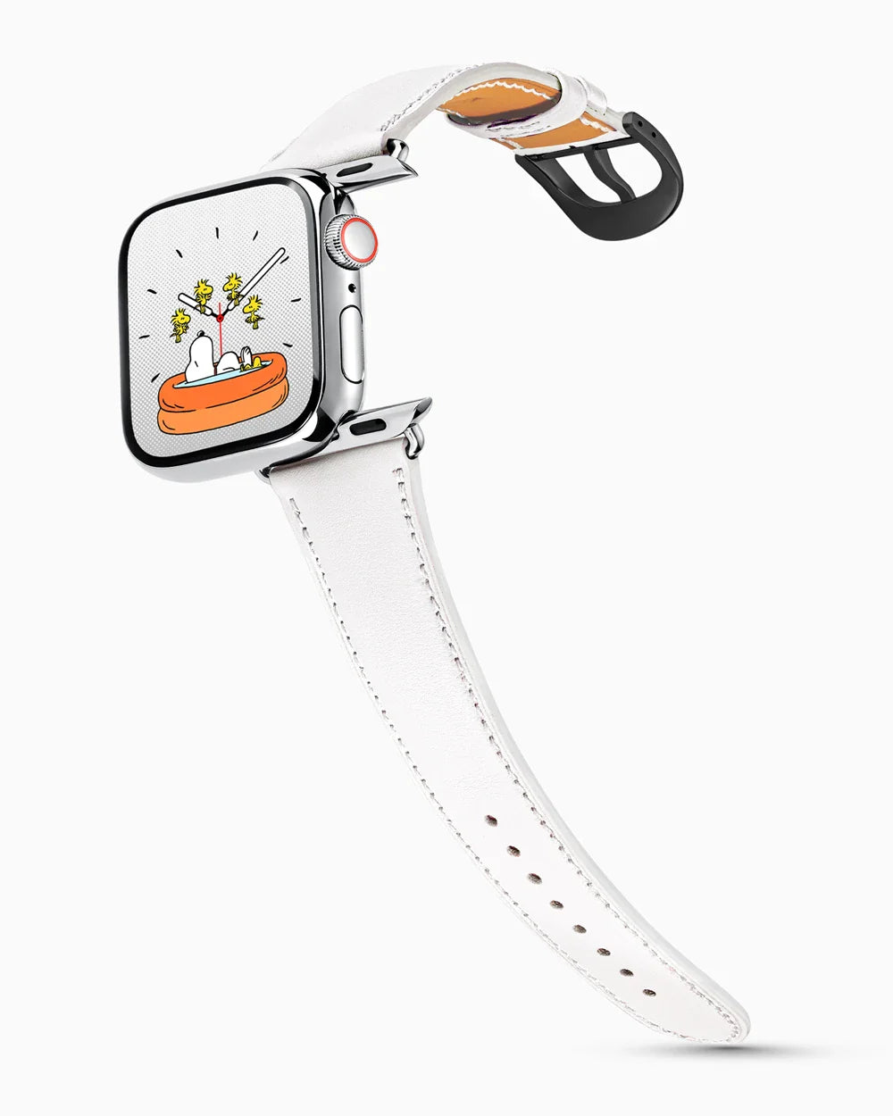 Swift Series luxury Apple Watch leather band on a Series 9 Apple Watch