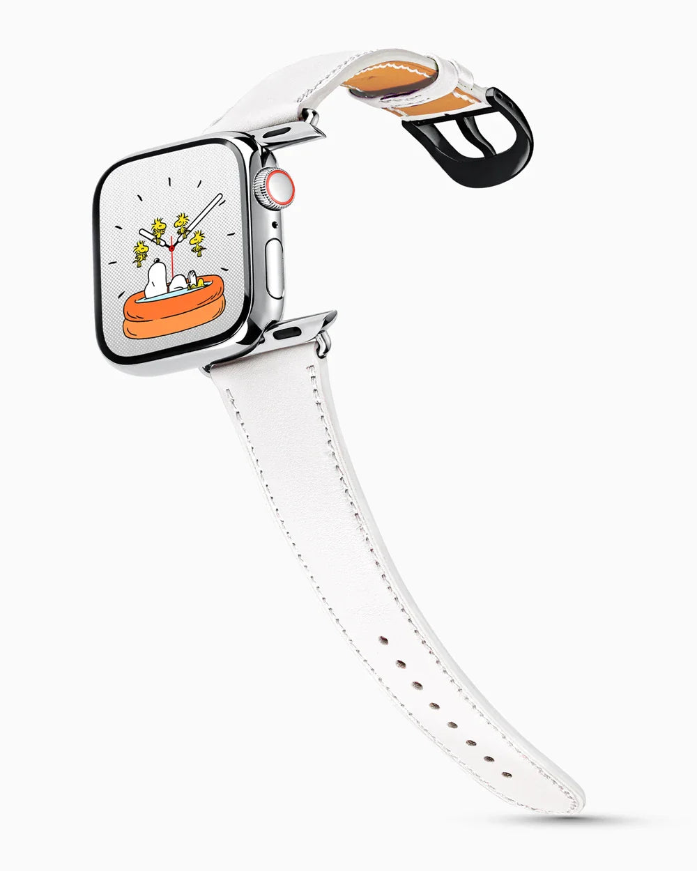 Swift Series luxury Apple Watch leather band on a Series 9 Apple Watch