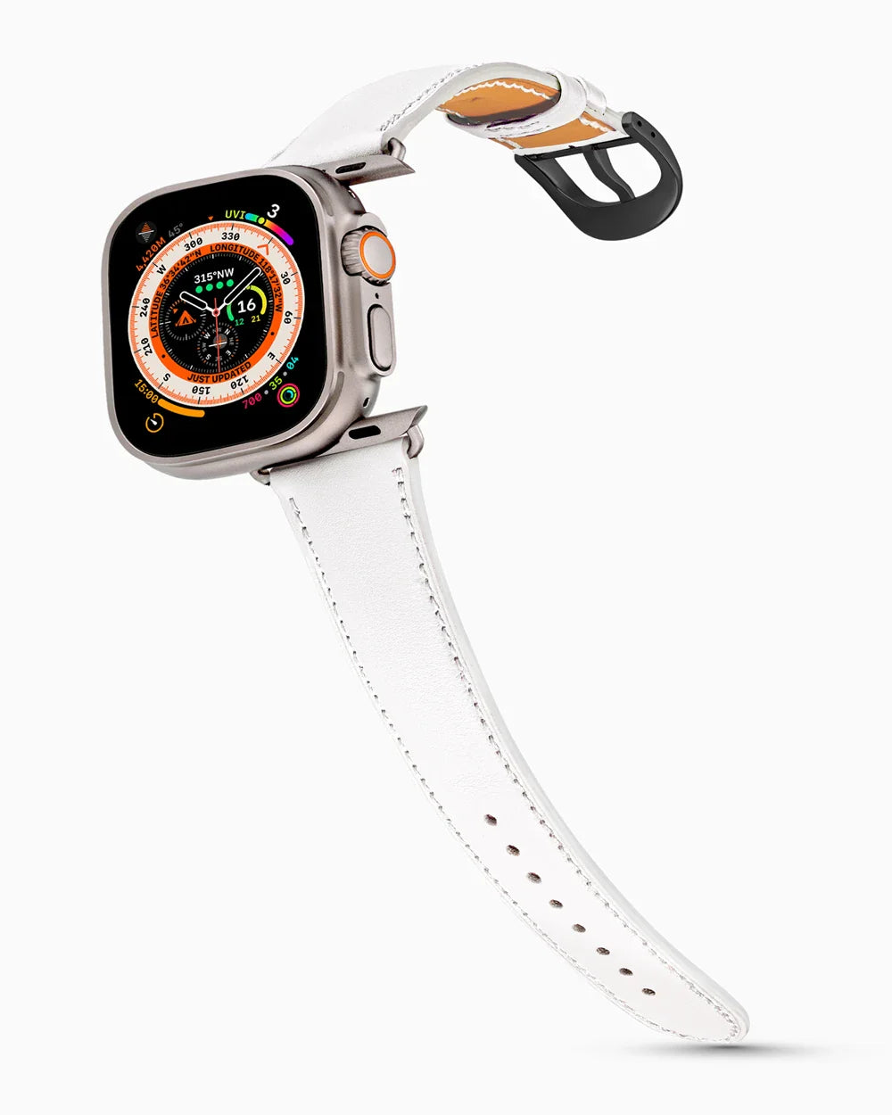 Swift Series luxury Apple Watch leather band on an Apple Watch Ultra