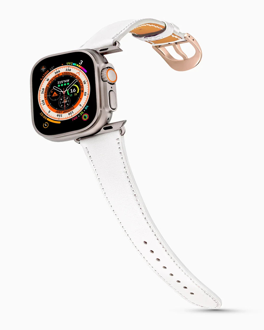 Swift Series luxury Apple Watch leather band on an Apple Watch Ultra