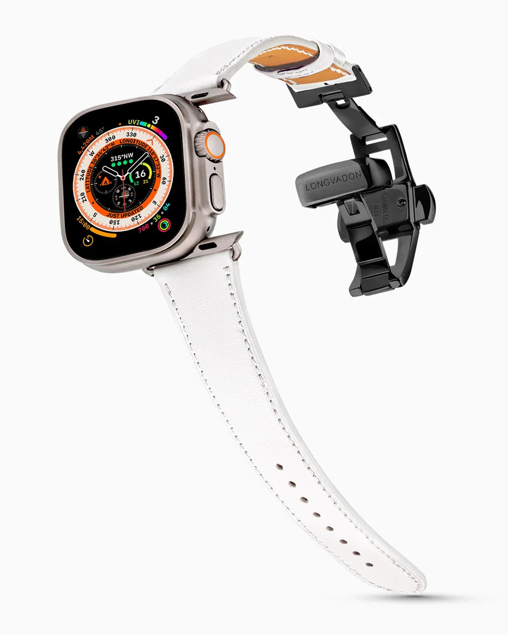 Swift Series luxury Apple Watch leather band on an Apple Watch Ultra