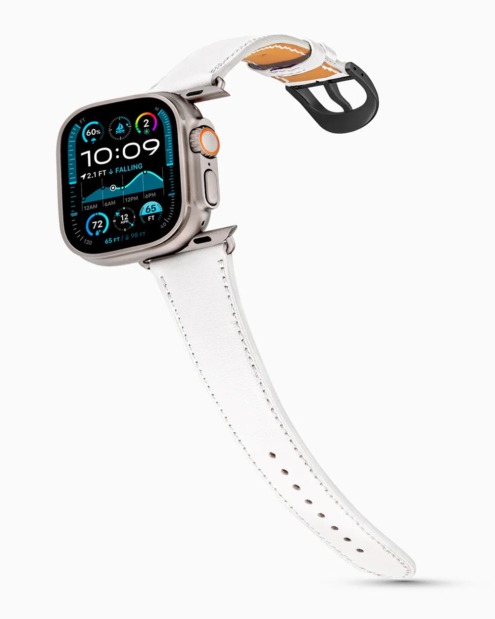 Swift Series luxury Apple Watch leather band on an Apple Watch Ultra