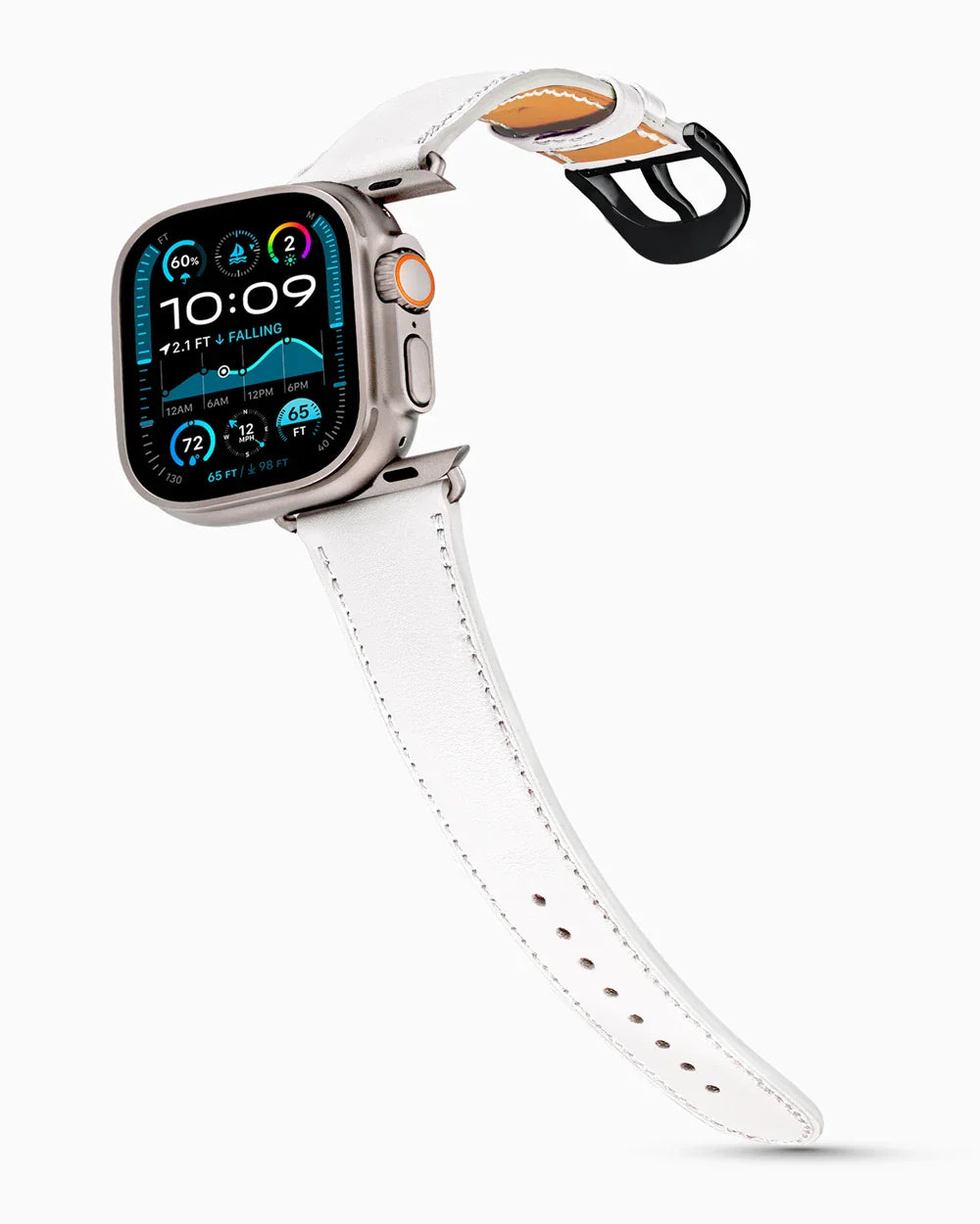 Swift Series luxury Apple Watch leather band on an Apple Watch Ultra
