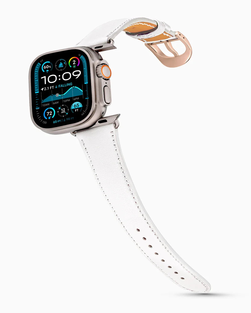 Swift Series luxury Apple Watch leather band on an Apple Watch Ultra