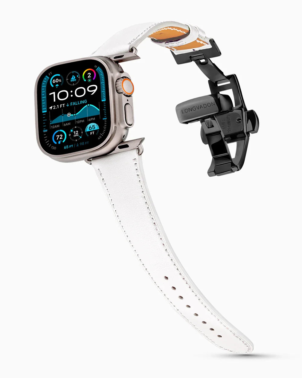 Swift Series luxury Apple Watch leather band on an Apple Watch Ultra