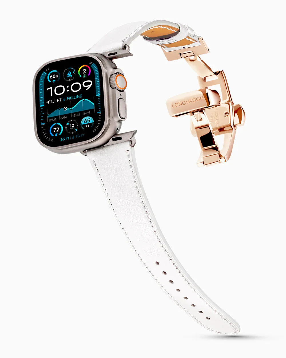 Swift Series luxury Apple Watch leather band on an Apple Watch Ultra