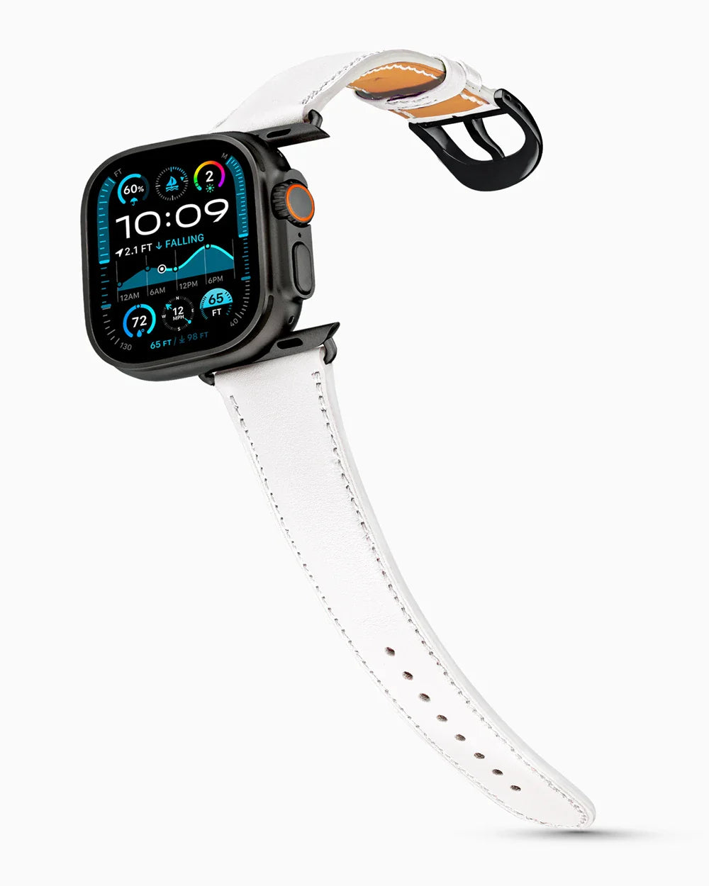 Swift Series luxury Apple Watch leather band on an Apple Watch Ultra