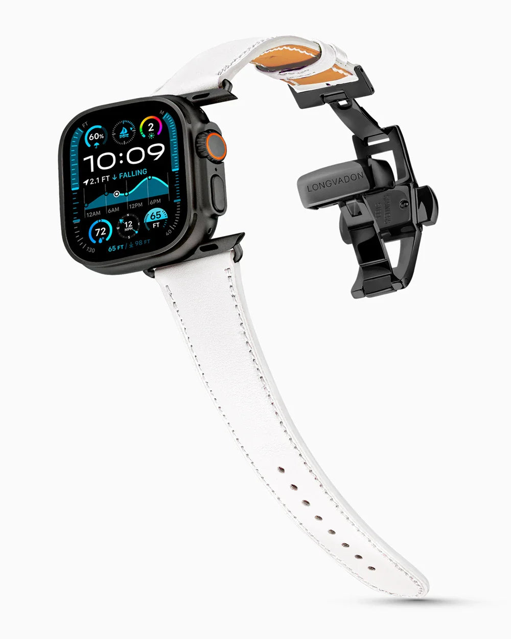 Swift Series luxury Apple Watch leather band on an Apple Watch Ultra
