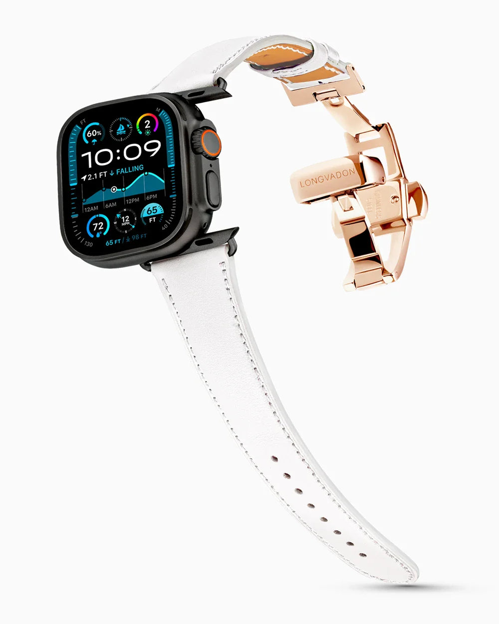 Swift Series luxury Apple Watch leather band on an Apple Watch Ultra