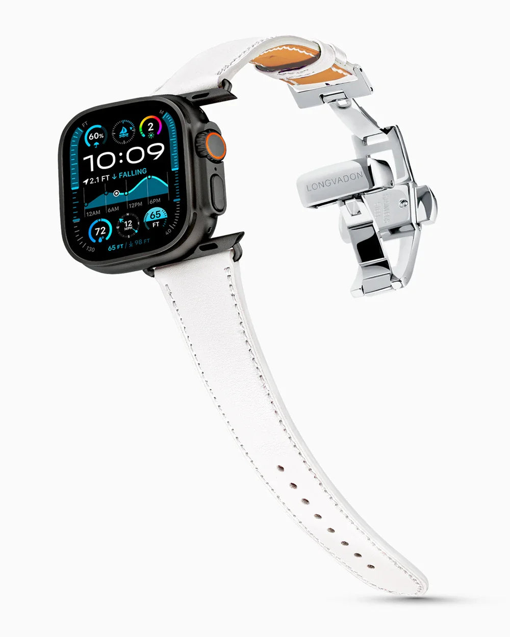 Swift Series luxury Apple Watch leather band on an Apple Watch Ultra