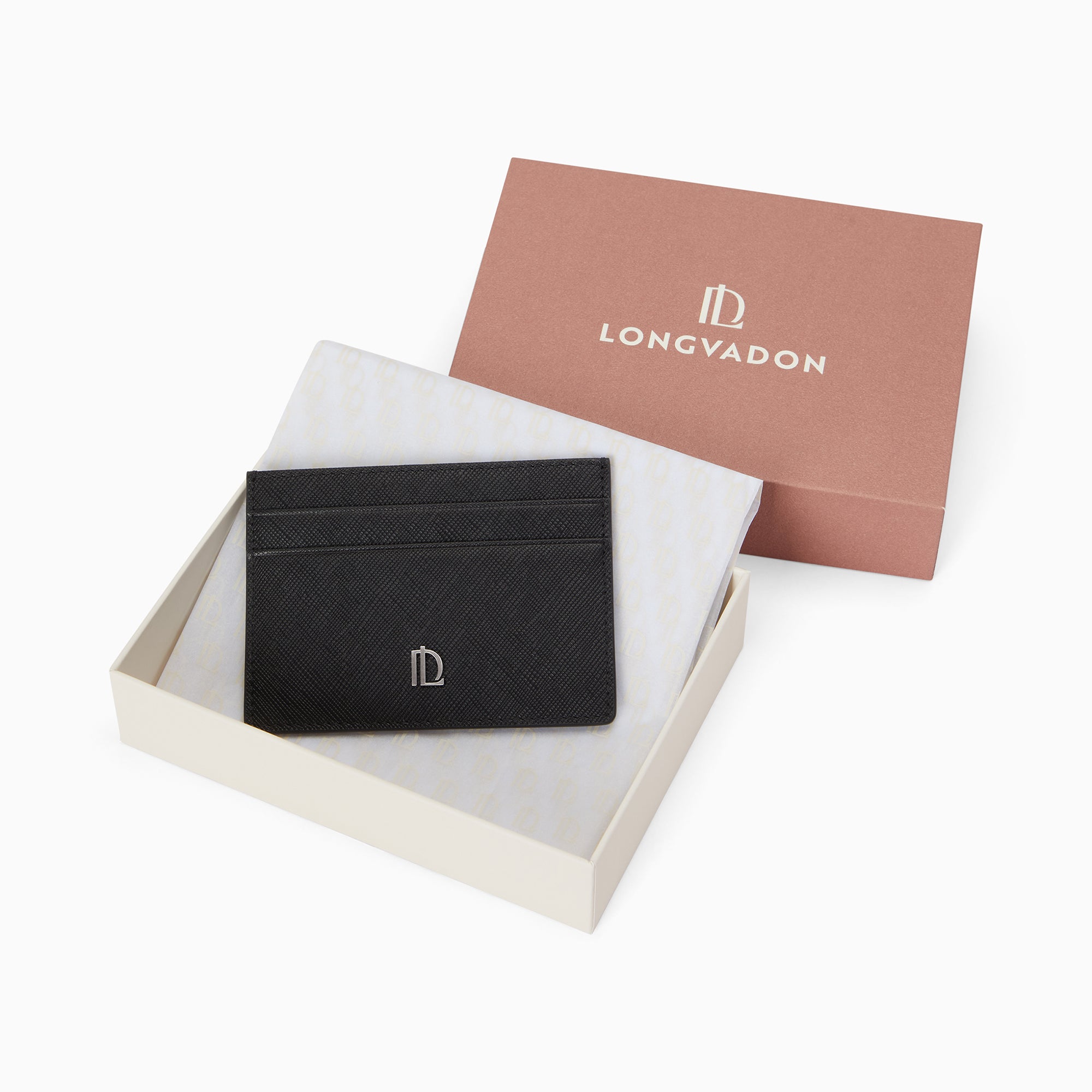 Signature Saffiano Leather Card holder 5CC | Noir Profond