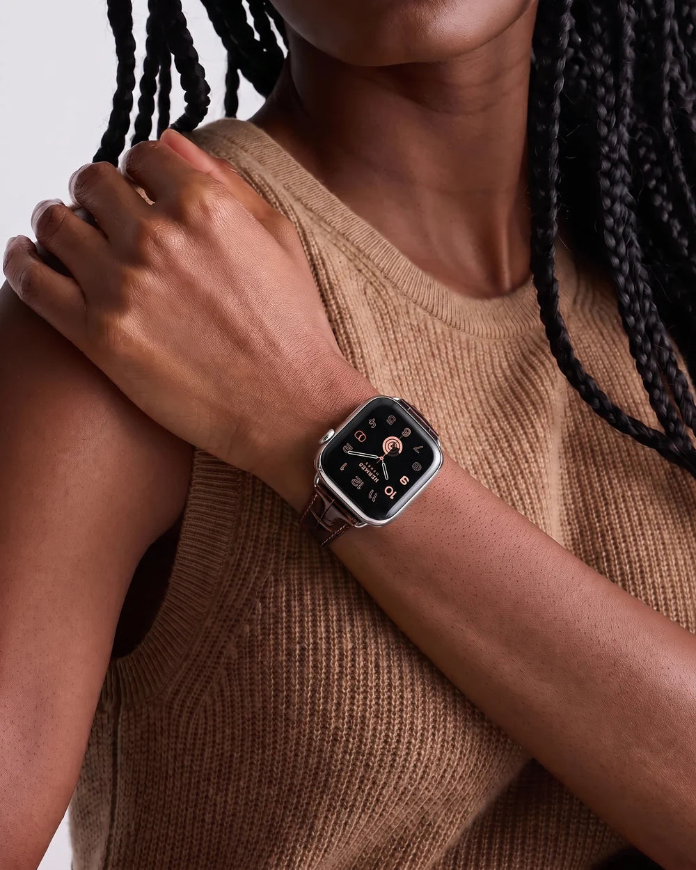 Caiman Series 3 | Marron Verni on a woman’s wrist