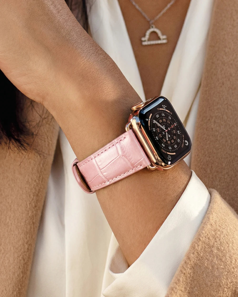 Caiman Series 3 | Rose Satin on a woman’s wrist