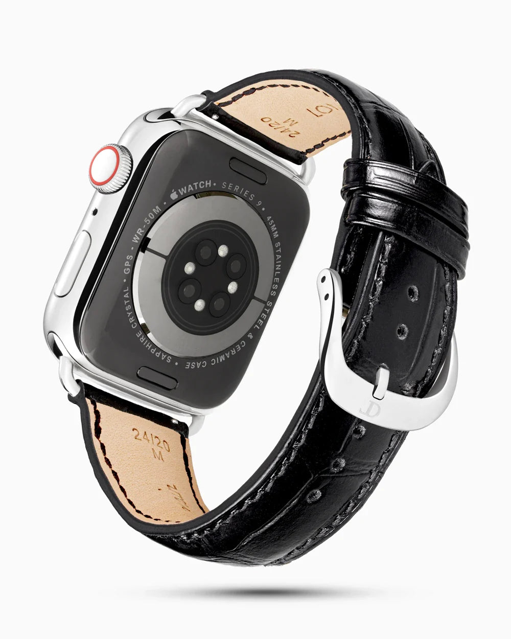 Caiman Series 3 luxury Apple Watch leather band circular image
