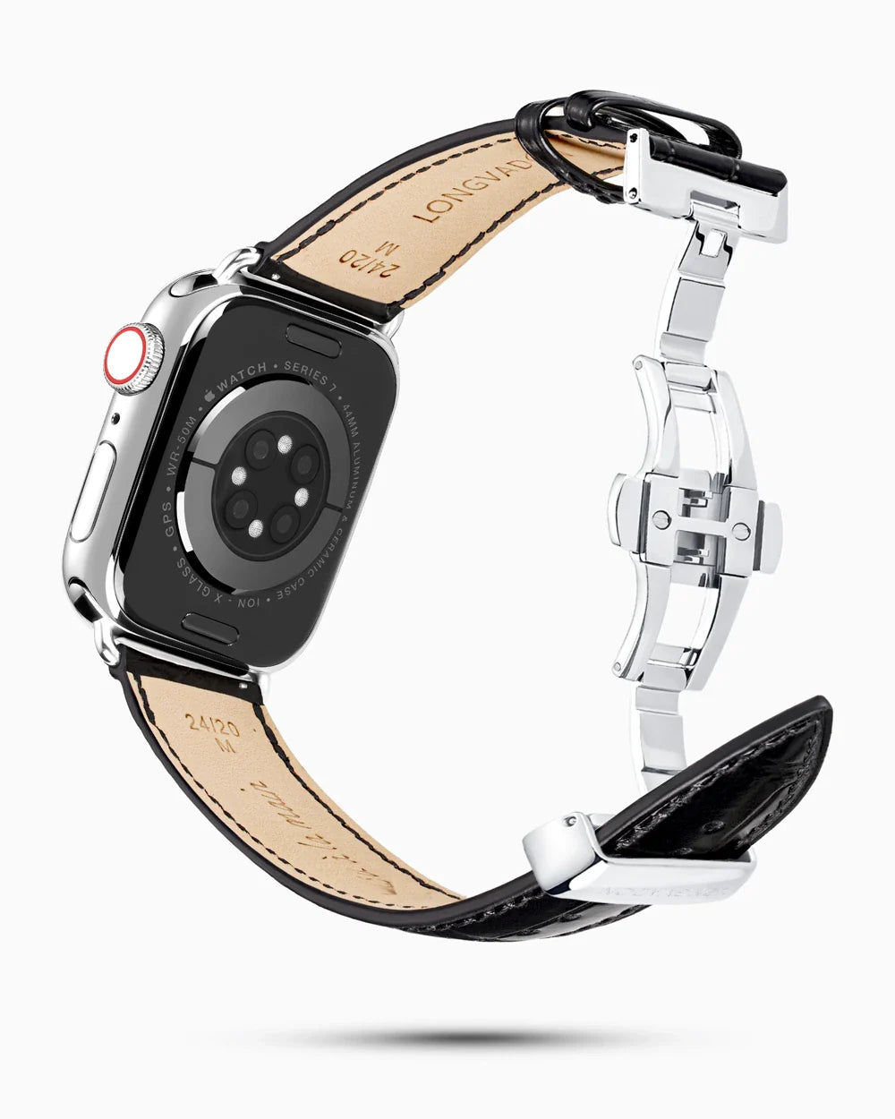 Caiman Series 3 luxury Apple Watch leather band circular image