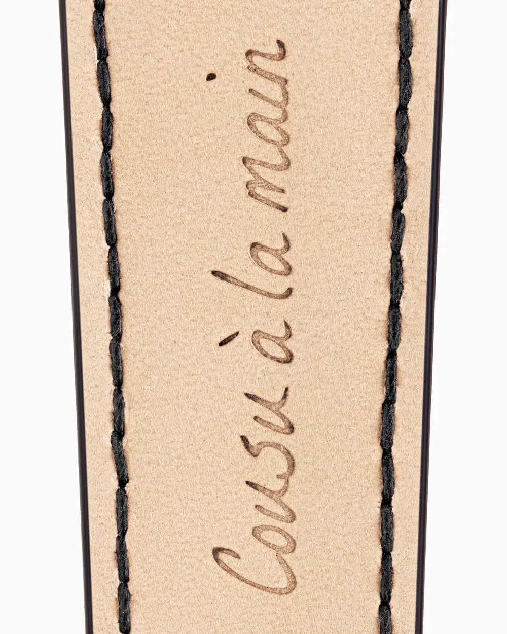 Caiman Series 3 luxury Apple Watch leather band closeup