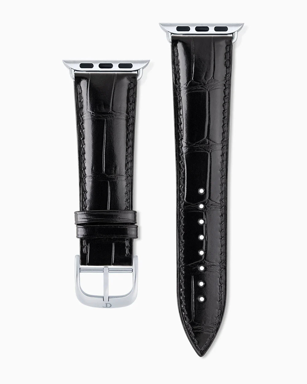 Caiman Series 3 luxury Apple Watch leather band straight from above