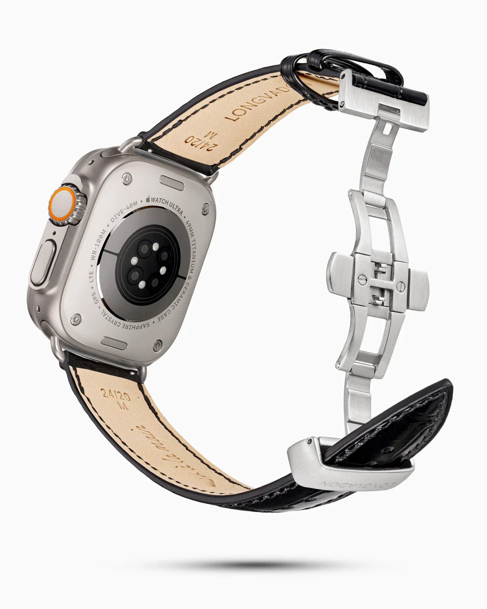 Caiman Series 3 luxury Apple Watch leather band circular image