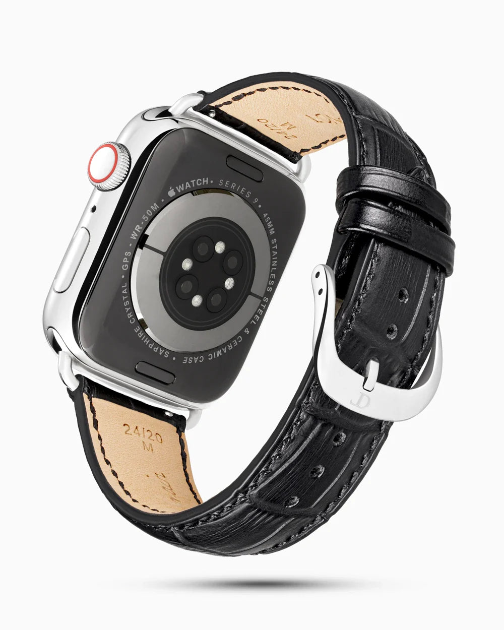 Caiman Series 3 luxury Apple Watch leather band circular image