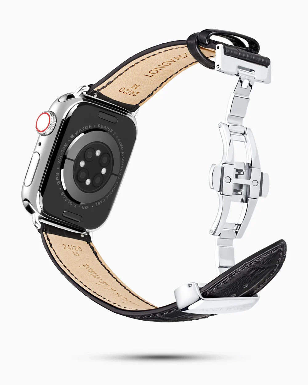 Caiman Series 3 luxury Apple Watch leather band circular image