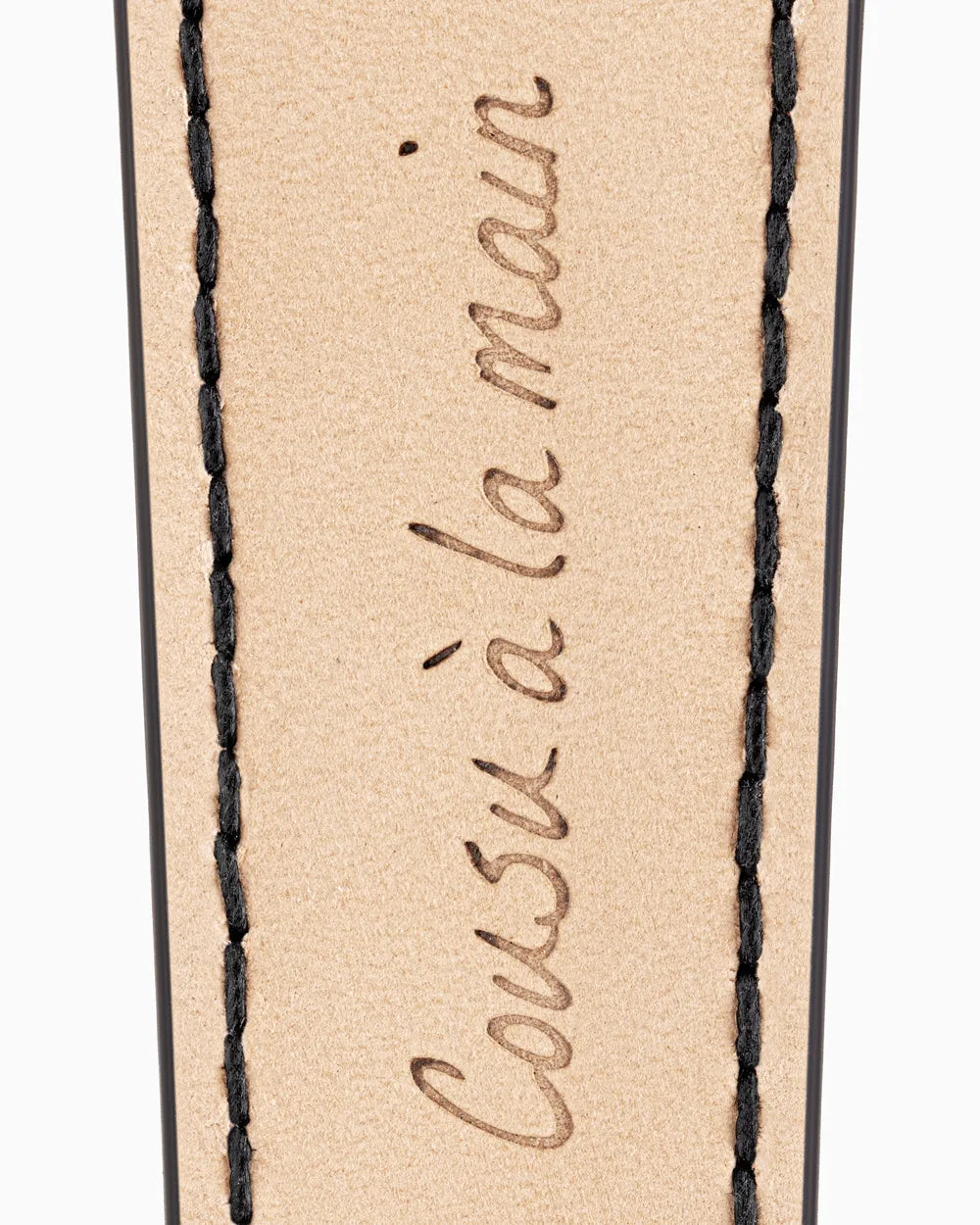 Caiman Series 3 luxury Apple Watch leather band closeup