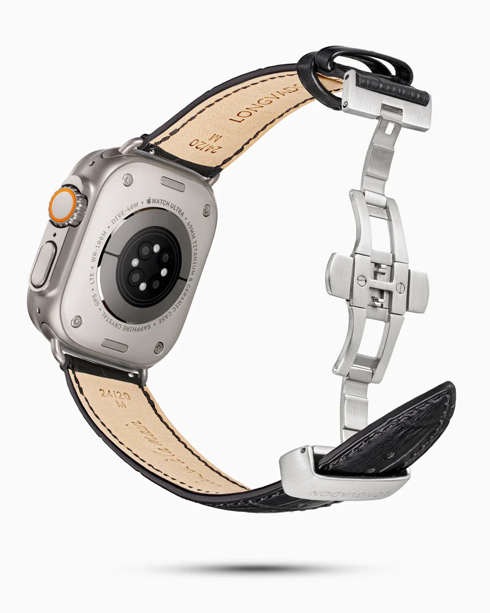 Caiman Series 3 luxury Apple Watch leather band circular image