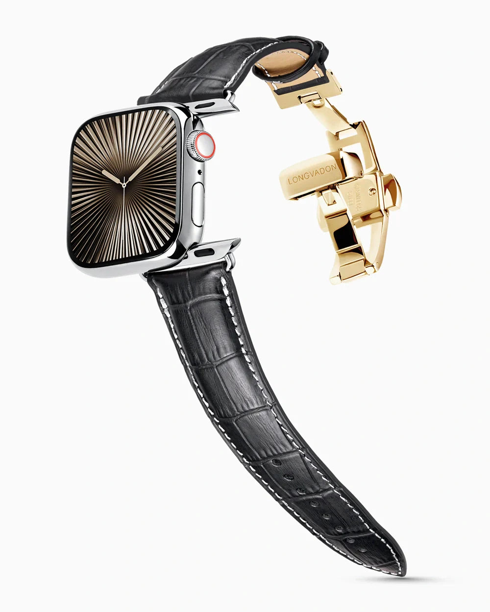 Caiman Series 3 | Noir Mat w/ Contrast Stitch | for Apple Watch Series 10-11 (46MM)