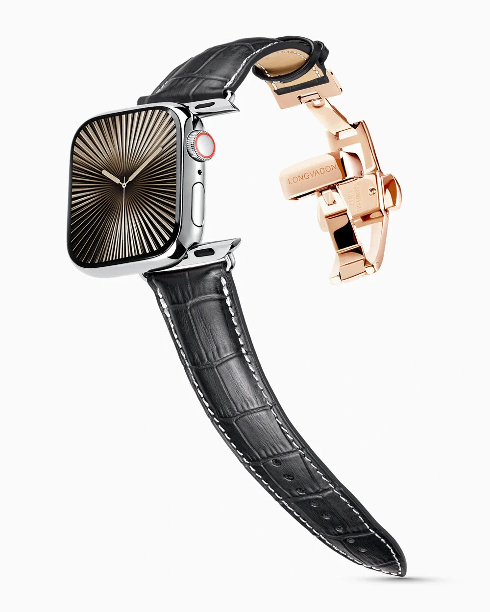 Caiman Series 3 | Noir Mat w/ Contrast Stitch | for Apple Watch Series 10-11 (42MM)