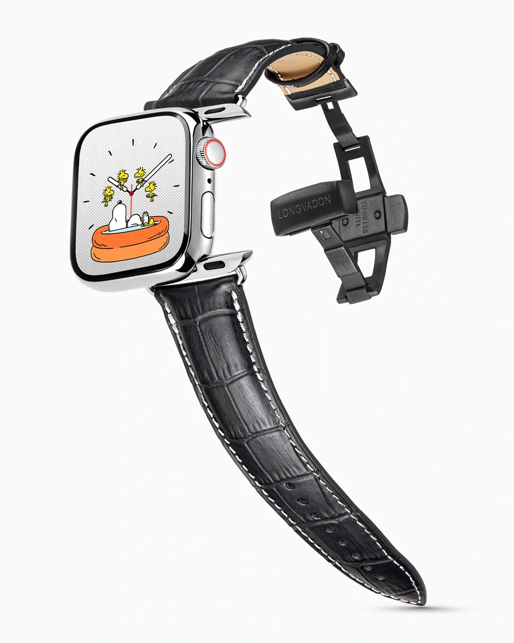 Caiman Series 3 | Noir Mat w/ Contrast Stitch | for Apple Watch Series 4-9, SE (44/45MM)