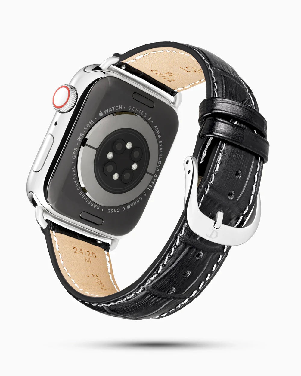 Caiman Series 3 luxury Apple Watch leather band circular image