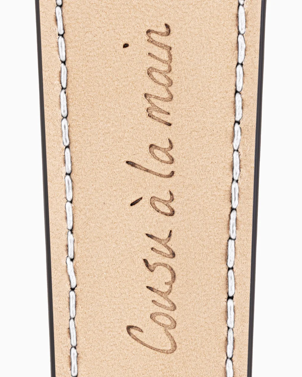 Caiman Series 3 luxury Apple Watch leather band closeup