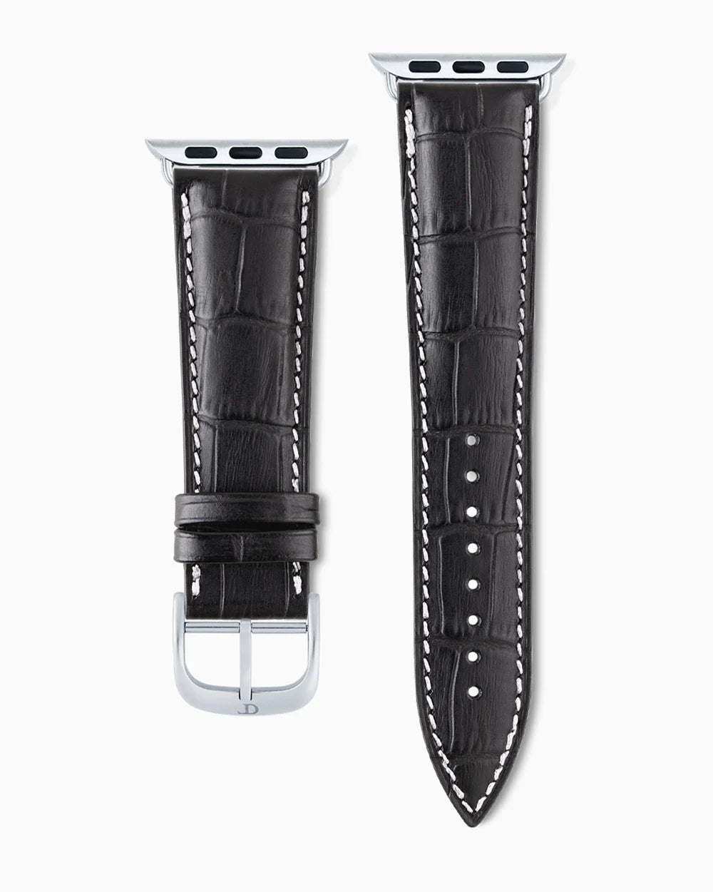 Caiman Series 3 luxury Apple Watch leather band straight from above