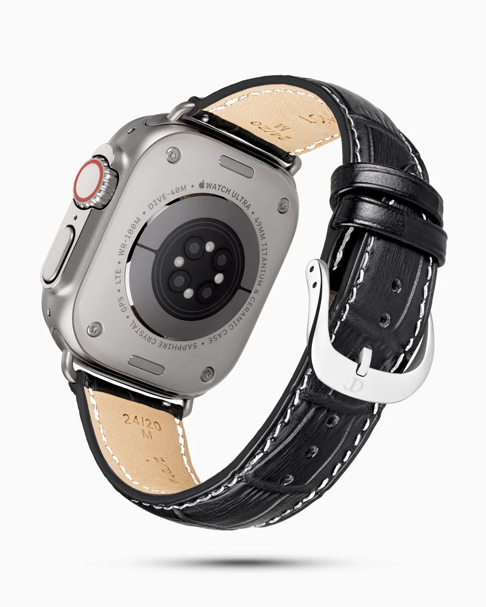 Caiman Series 3 luxury Apple Watch leather band circular image